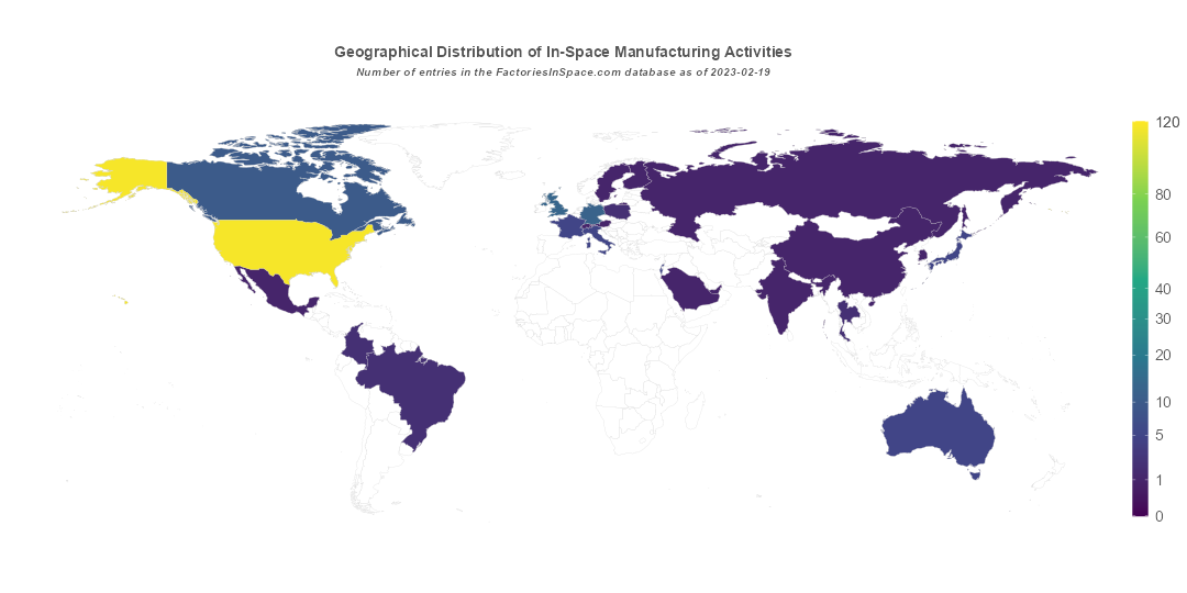 In-Space Manufacturing Activities Map