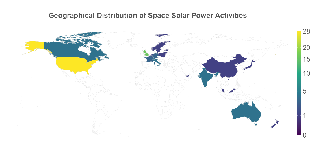 Space Solar Power Activities Map